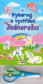 Vybarvuj a Vystřihni - Jednorožci - modrá