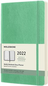 Plánovací zápisník Moleskine  2022 měkký zelený L