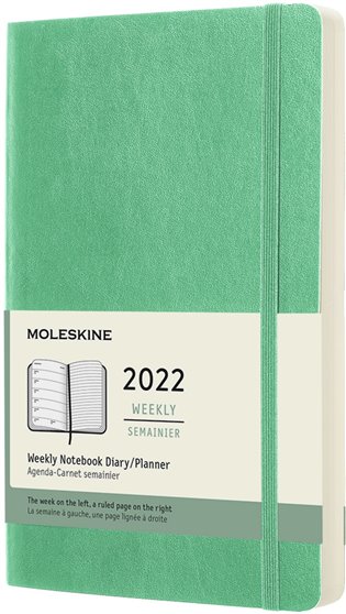 Plánovací zápisník Moleskine  2022 měkký zelený L - 