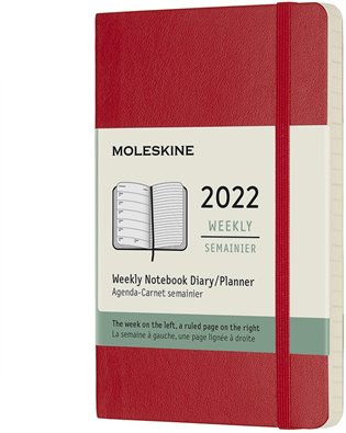 Plánovací zápisník Moleskine 2022 měkký červený S - 