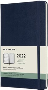 Plánovací zápisník Moleskine 2022, tvrdý, modrý L