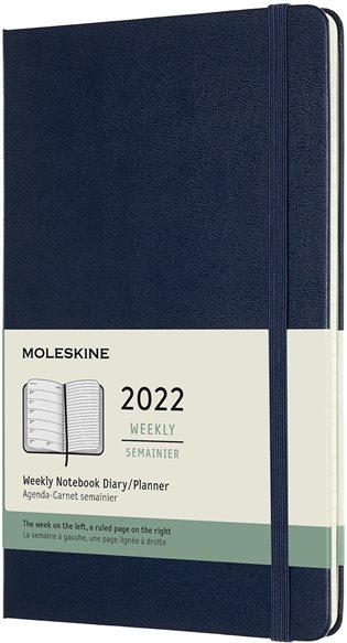 Plánovací zápisník Moleskine 2022, tvrdý, modrý L - 