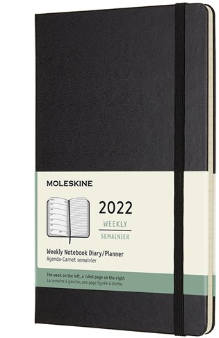 Plánovací zápisník Moleskine 2022, tvrdý, černý L - 