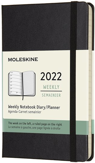 Plánovací zápisník Moleskine 2022, tvrdý, černý S - 