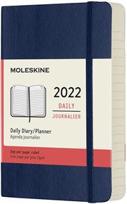 Diář Moleskine 2022, denní, měkký, modrý S