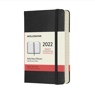 Diář Moleskine 2022, denní, tvrdý, černý S - 