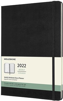 Levně Plánovací zápisník Moleskine 2022, tvrdý, černý XL