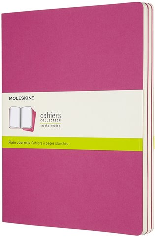 Moleskine Sešity 3 ks - čisté - růžové XL - 