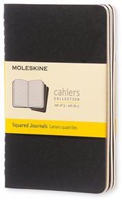 Moleskine sešity 3 ks čtverečkované - černé S