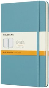 Moleskine zápisník tvrdý linkovaný - modrozelený L