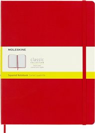Moleskine zápisník tvrdý čtverečkovaný červený XL