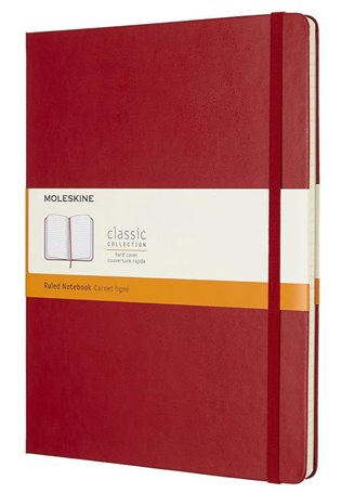 Moleskine zápisník tvrdý, linkovaný - červený XL - 