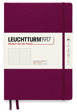Stylový zápisník Leuchtturm Port Red, Composition (B5), 219 p., tečkovaný - 