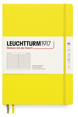 Stylový zápisník Leuchtturm Lemon, Composition (B5), 219 p., linkovaný