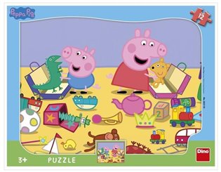 Puzzle - Peppa Pig si hraje 12 dílků deskové tvary - 