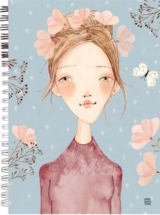 Zápisník s autorskou ilustrací Ivony Knechtlové: Slečna s věnečkem - 