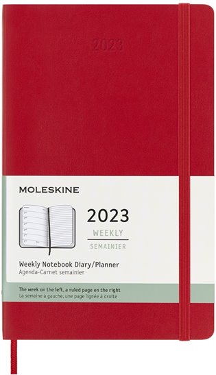 Plánovací zápisník Moleskine 2023 měkký červený L - 