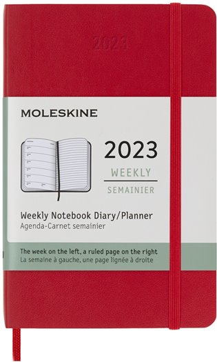 Plánovací zápisník Moleskine 2023 měkký červený S - 