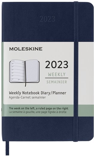 Plánovací zápisník Moleskine 2023 měkký modrý S - 