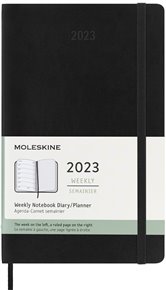 Plánovací zápisník Moleskine 2023 měkký černý L