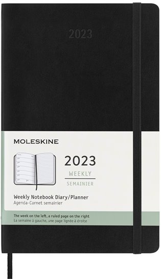 Plánovací zápisník Moleskine 2023 měkký černý L - 
