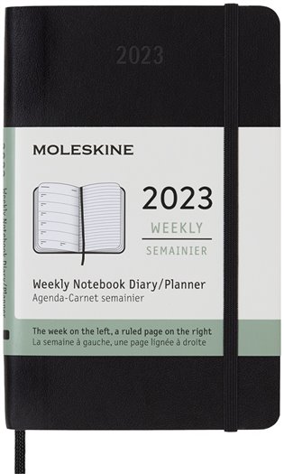 Plánovací zápisník 2023 Moleskine měkký černý S - 