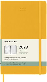 Plánovací zápisník Moleskine 2023 tvrdý oranžový L