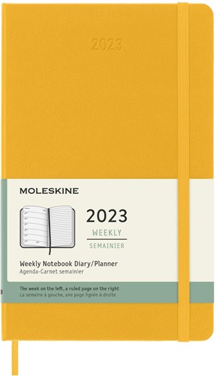 Plánovací zápisník Moleskine 2023 tvrdý oranžový L - 