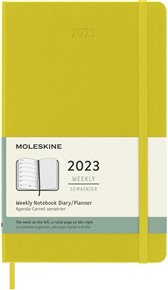 Plánovací zápisník Moleskine 2023 tvrdý žlutý L