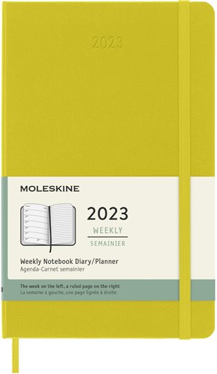 Plánovací zápisník Moleskine 2023 tvrdý žlutý L - 