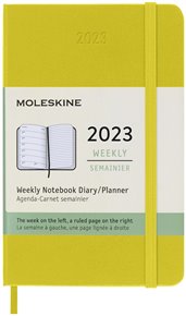 Plánovací zápisník Moleskine 2023 tvrdý žlutý S