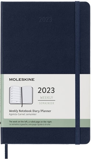 Plánovací zápisník Moleskine 2023 tvrdý modrý L - 