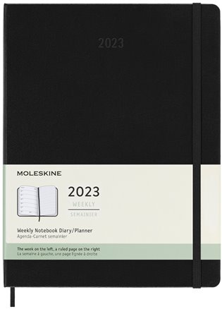 Plánovací zápisník Moleskine 2023 tvrdý černý XL - 