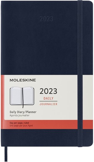 Diář Moleskine 2023 denní měkký modrý L - 