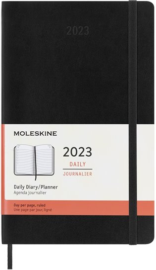 Diář Moleskine 2023 denní měkký černý L - 