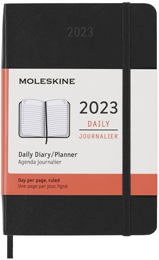 Diář Moleskine 2023 denní měkký černý S - 