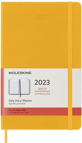 Diář Moleskine 2023 denní tvrdý oranžový L