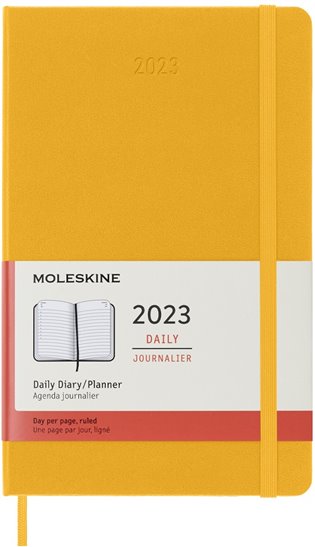 Diář Moleskine 2023 denní tvrdý oranžový L - 