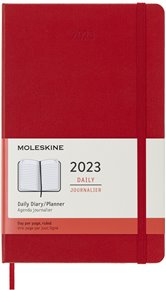 Diář Moleskine 2023 denní tvrdý červený L