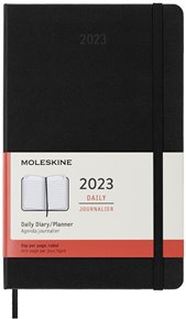 Diář Moleskine 2023 denní tvrdý černý L