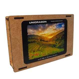 Dřevěné puzzle UNIDRAGON - Rýžové pole 125 dílků