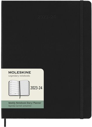 Moleskine - 18měsíční plánovací zápisník  2023-2024 tvrdý černý XL - 