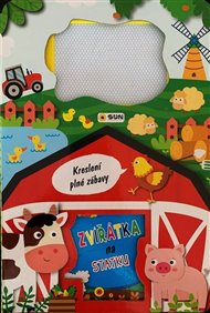 Zvířátka na statku - knížka a magnetická kreslící tabulka