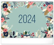 Nástěnný plánovací kalendář Květy 2024