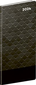 Kapesní diář Černý kov 2024, plánovací měsíční