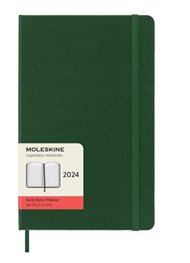 Diář Moleskine 2024 denní tvrdý zelený L
