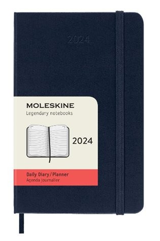 Diář Moleskine 2024 denní tvrdý modrý S - 