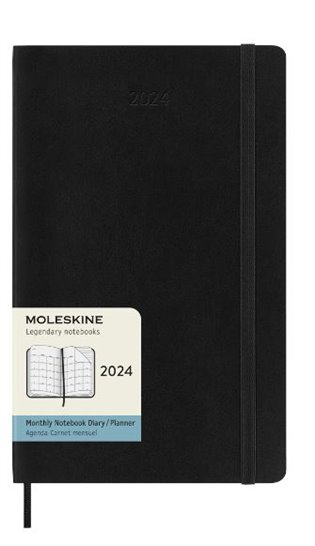 Měsíční diář Moleskine 2024 měkký černý L - 