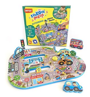 Zvukové puzzle - Autodráha - Město / Mesto (CZ/SK vydanie)