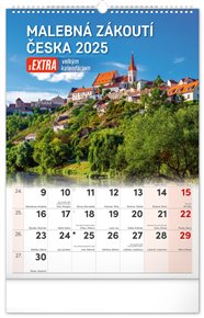 Nástěnný kalendář Malebná zákoutí Česka s extra velkým kalendáriem 2025
